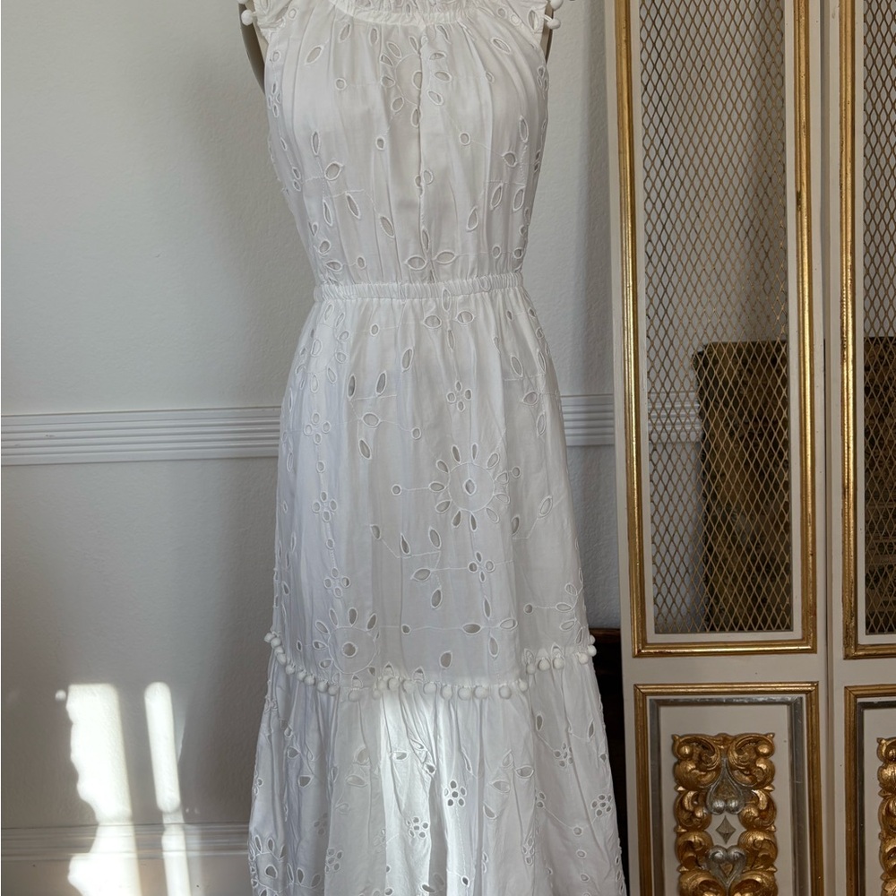 J.Crew White Eyelet Midi Dress – Size 6